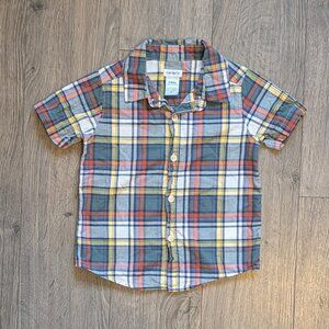 Carter’s Boys Button-Down Shirt — 24 Months • Plaid • Short Sleeve